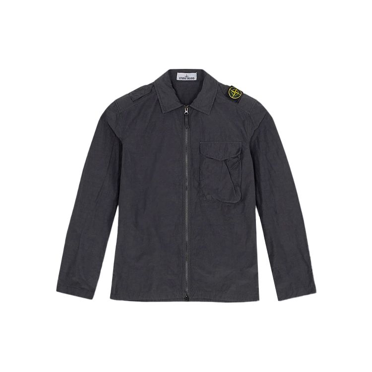 STONE ISLAND Однотонная куртка-поло с логотипом, повседневная рабочая куртка для мужчин, черная 741510802-V0029