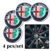 RTKNU1 4Pcs Car Emblem Wheel Hub Center Cap Sticker Rim Badge Cover For Alfa Romeo GT 147 159 166 156 4C Spider Giulia Giulietta Tonale