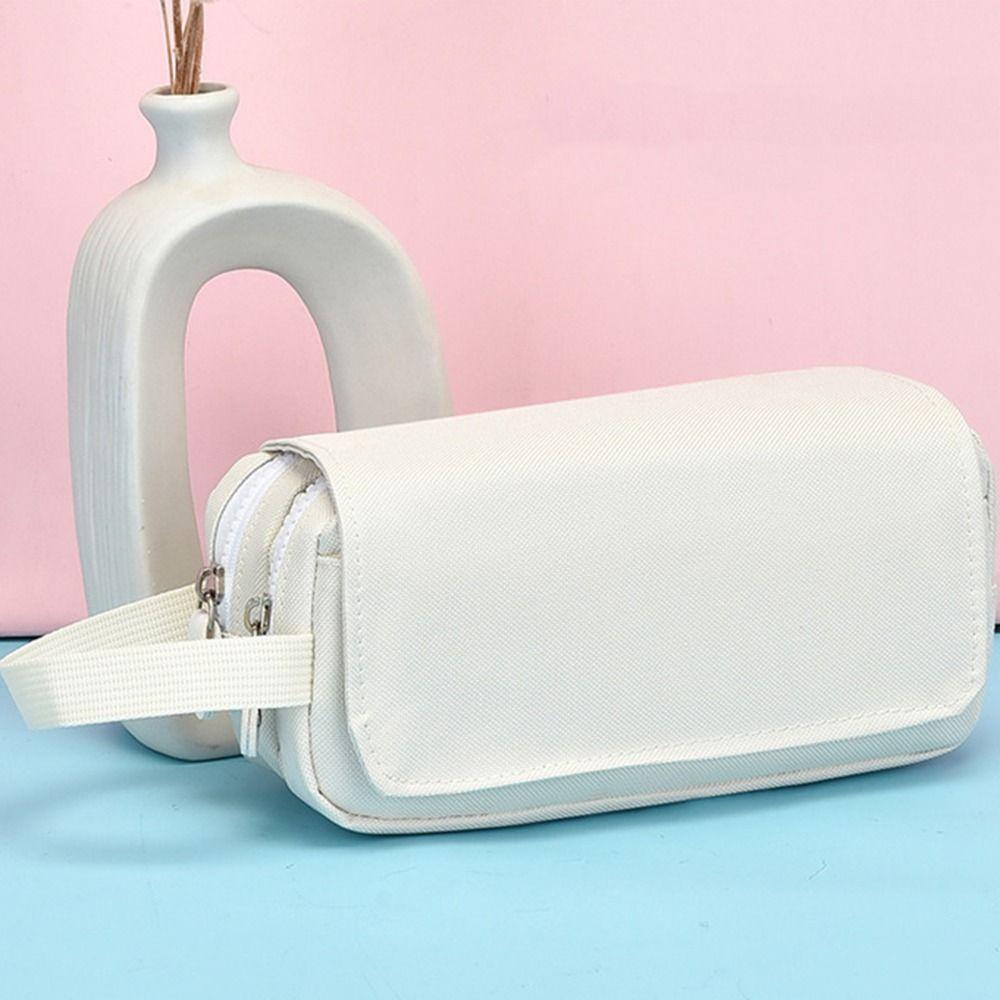 Double Layer Portable Pen Pouch Large Capacity Pen Bag Pencil Case  Stationery Organizer