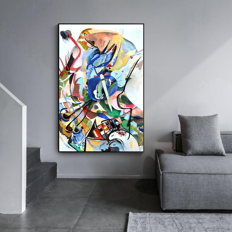 Vasily Kandinsky Famous Artwork Abstract Canvas Art Painting Poster and Print Picture Wall Art Cuadros Home Room Decoration