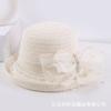 Sun hat summer lace breathable flower fashion top hat British retro mesh face covering sun hat big brim