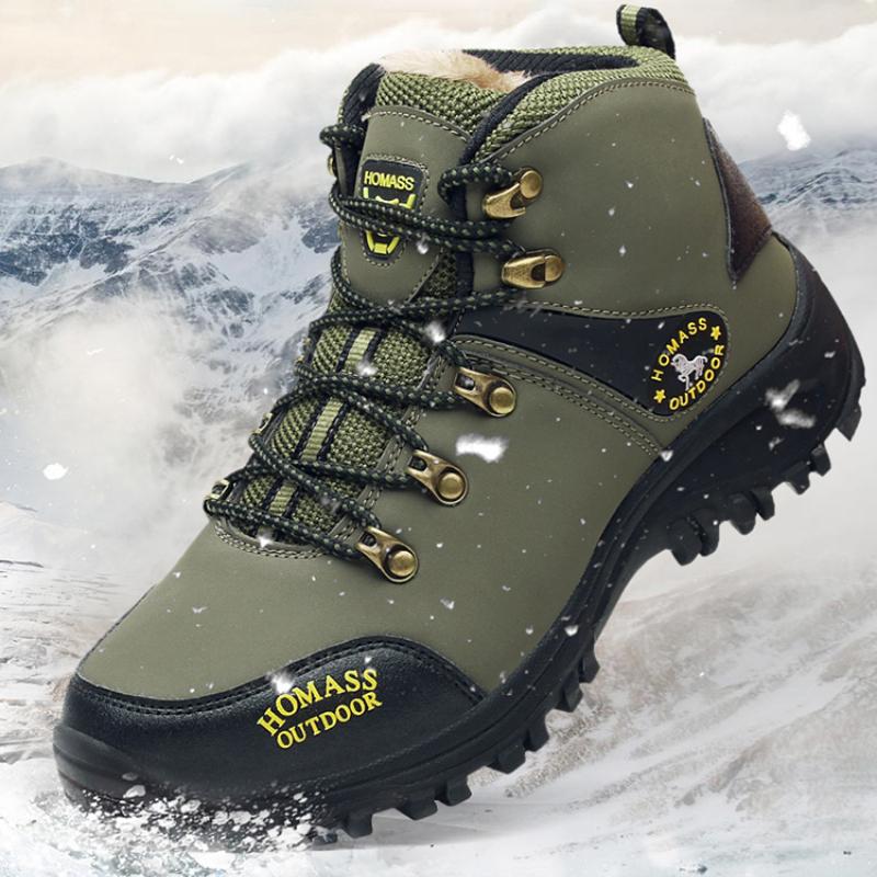 Men's Hiking Boots Warm Waterproof Boots Outdoor Sports Shoes Winter Snow Boots for Men