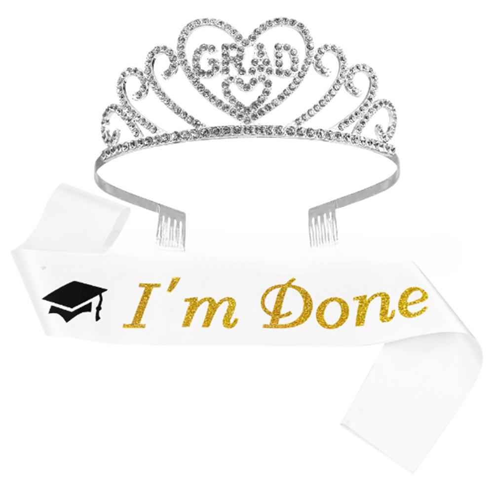 Graduation Party Supplies Kits Crown Tiara Sash For Students Graduation Party Decorations Grad Decor Favors