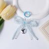 1Pc Handmade Pearl Double Bow Shaped Pendant Keyring Ornament Delicate Beaded Keychain Diy Decoration For Bags Phones