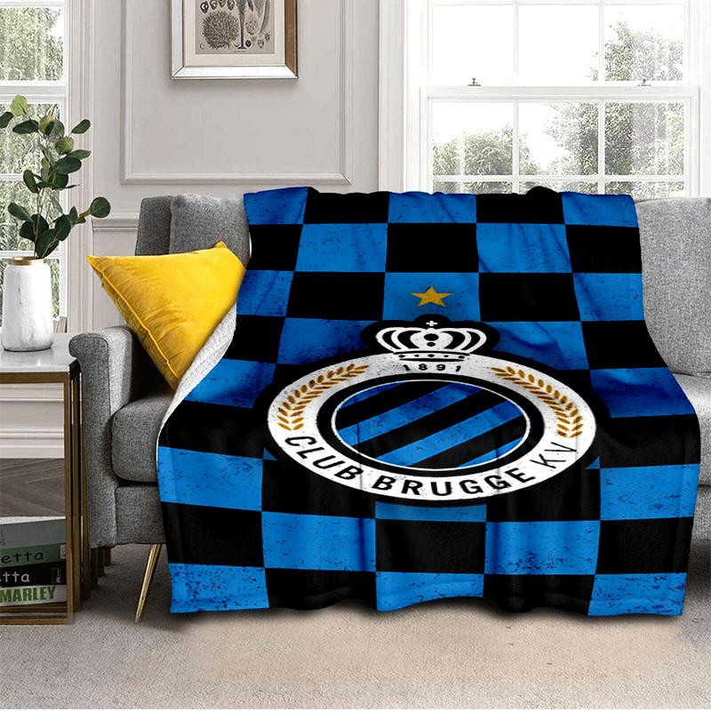 FC Brugge Crest Blanket Lightweight Ideal Bedding Blanket Perfect for Travel, Camping, Living Rooms, Offices, Sofas, Fan Christmas gift