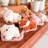 Кавайный Мультяшный Компаньон Лиса Медведь Собака Кошка Животные Украшения Белый Кролик Лежащий в Гнезде Животное Подушка Подарок