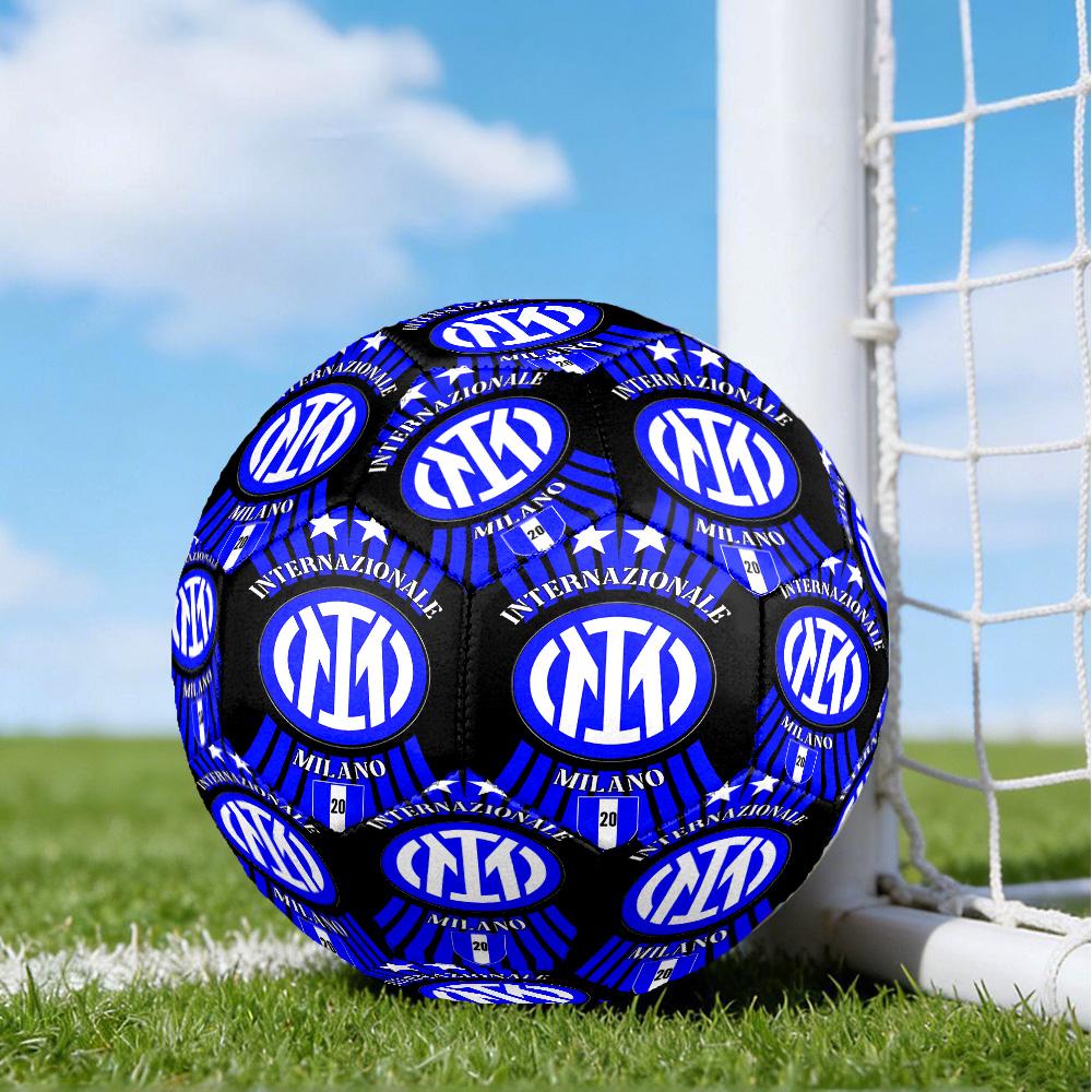 Inter FC Crest Printed Size 5 Soccer Balls, High-Quality, Anti-Slip, Protective Football, A Unique Gift , Birthdays, Christmas Gifts
