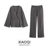 Fashion Style 2024 Summer New Arrival Women's Clothing Texture Double Breasted Kimono Coat Straight-Leg Pants 5427743 922