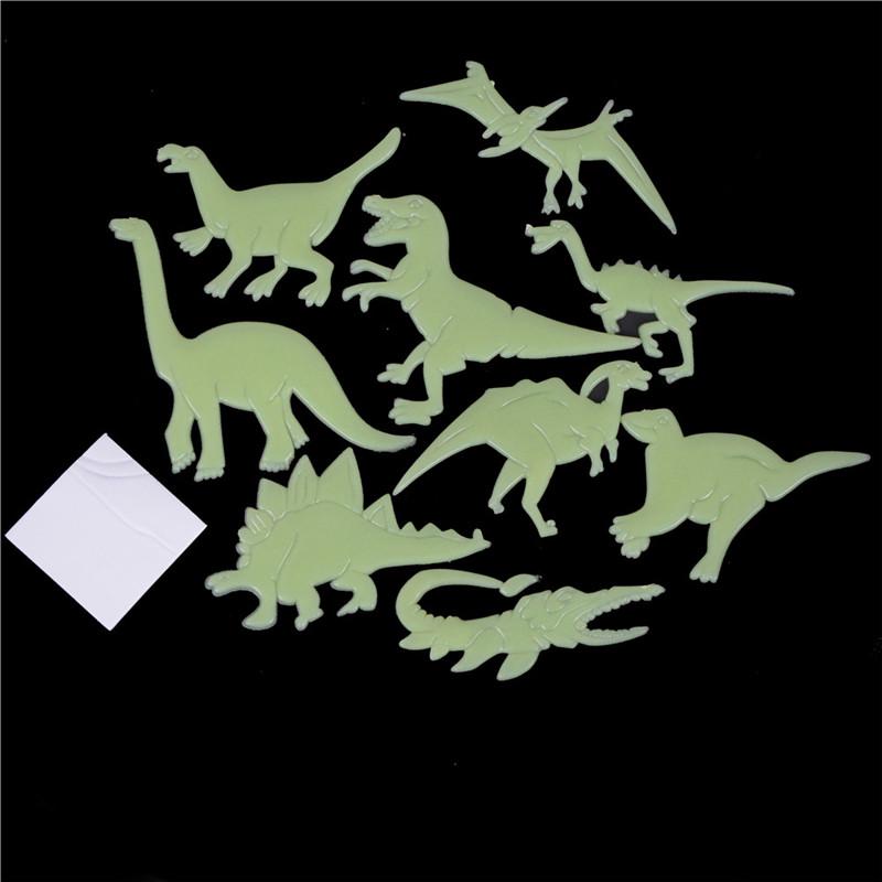 9Pcs/Set Glow In The Dark Luminous Dinosaurs Stickers Kids Room Wall Art Decoration