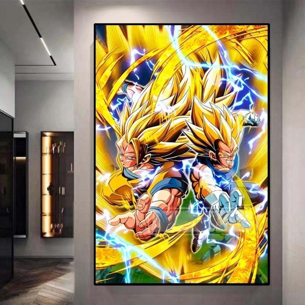 Dragon Ball Starry Night Tapestry Sun Wukong Super Saiyan Anime Hanging with Gokus Kamehameha Ideal for Otaku Bedroom Decor