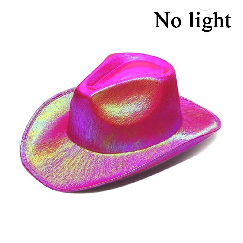 Wireless LED Western Cowboy Hat Light Up Cowboy Hat Disco Bride Pink Cowgirl Hat Concert NightClub Wedding Costumes Accessories
