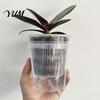 Portable Courtyard Flowerpot Clear Plant Pot with Water Reservoir, Plastic Self Watering Planter, Slotted Inner Pot, Root Control Flower Breathable