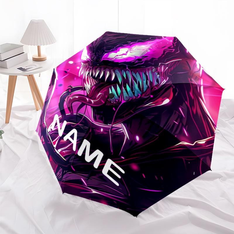 Personalized Name V-Venom Print Umbrella - Automatic Open/Close, Eight-Rib Durable Frame, Automatic Folding Umbrella