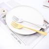 2Pcs Mirror Gold Cutlery Set Service Spoon Fork Dinnerware Cutlery Set Stainless Steel Kitchen Buffet Dinner Restaura Tableware