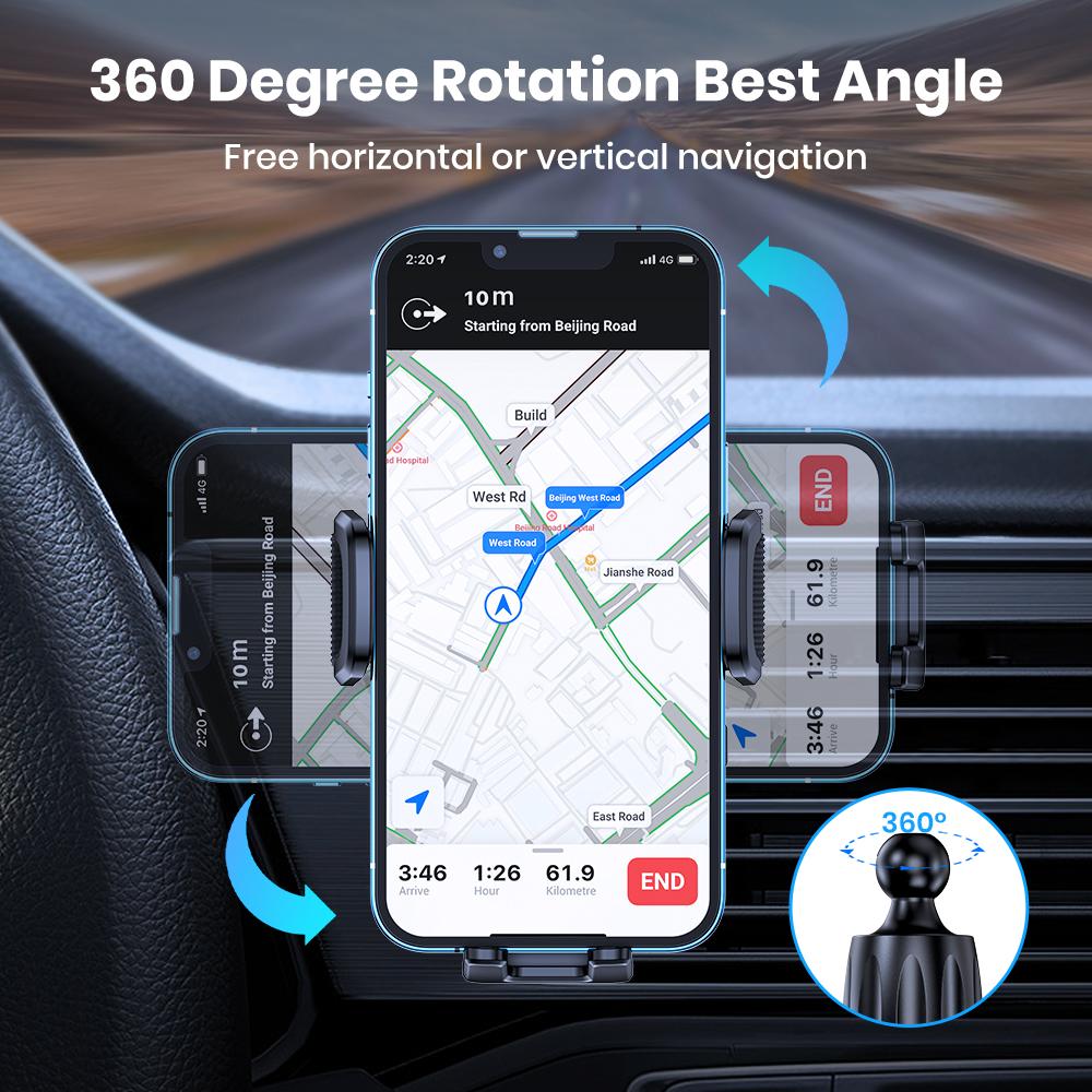 TOPK [2-Pack]Phone Holder Car Clip Phone Mount for Car Phone Holder Air Vent Hands Free Cell Phone Holder for All 4" to 7"Phones