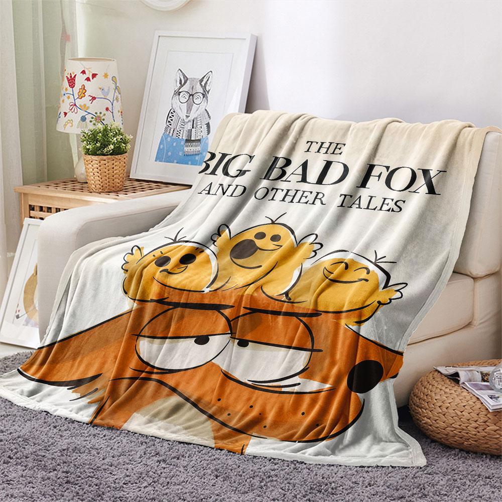 1PC Big Bad Fox Blanket, High quality Comfortable for All Seasons, Home Decor, Warmth and Comfort