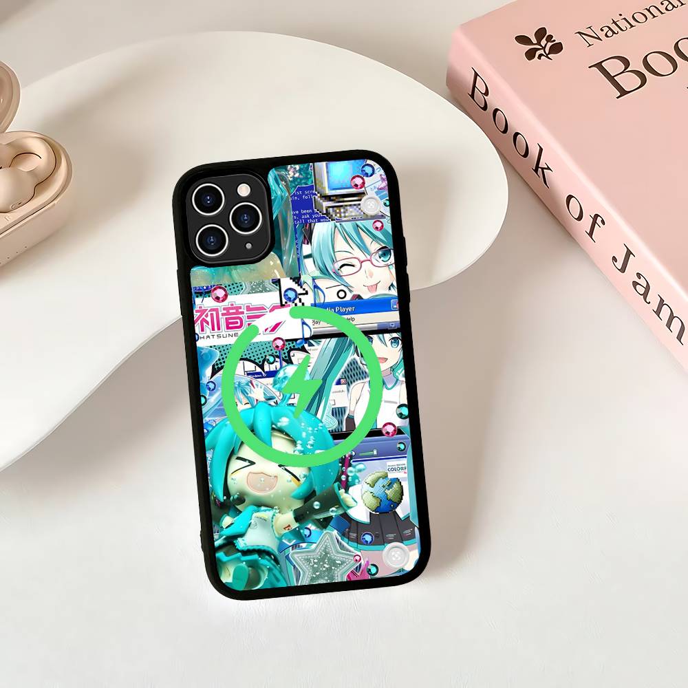 Милый H-Хацунэ Мику Магнитный Беспроводной Чехол Для Телефона Для IPhone 17 16 15 14 Plus 13 12 11 Pro Max