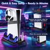 Для универсальной охлаждающей подставки-базы PS5/PS5 Slim/PS5 Pro с RGB-подсветкой, функцией хранения и базой для контроллера