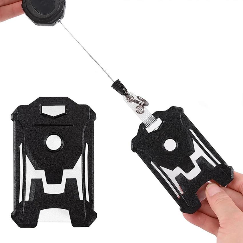 1шт. Выдвижная тяжелая катушка для бейджа с держателем идентификационного бейджа. Тактический держатель удостоверения личности. Вертикальный держатель удостоверения личности с карабином. Брелок для бейджа.