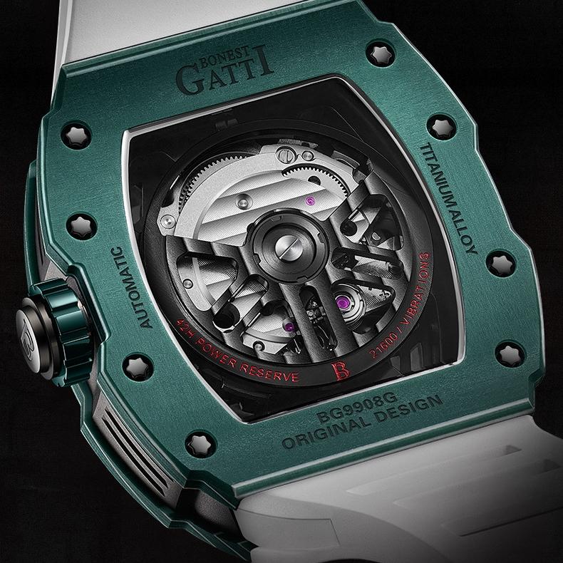 Bonest Gatti Высококлассные часы из углеродного волокна, модные часы, светящиеся в темноте