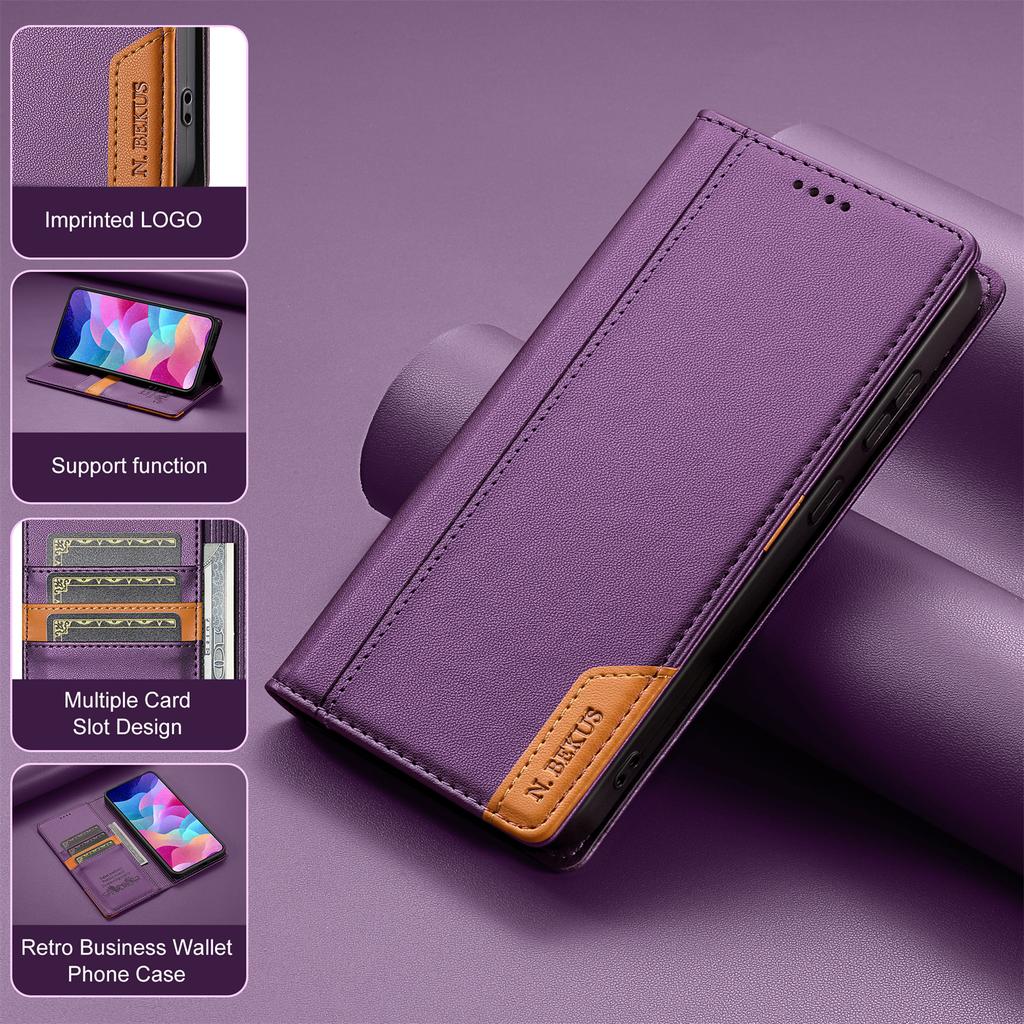 Кожаный чехол для Samsung Galaxy A17 A16 A36 A56 A26 A07 A55 A35 A15 A54 A34 A14 A53 A33 A13 Магнитный деловой откидной чехол-кошелек