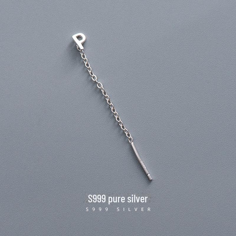 Серьги-буквы Banyan Tree S999 из стерлингового серебра для женщин — модный холодный стиль 2023 года