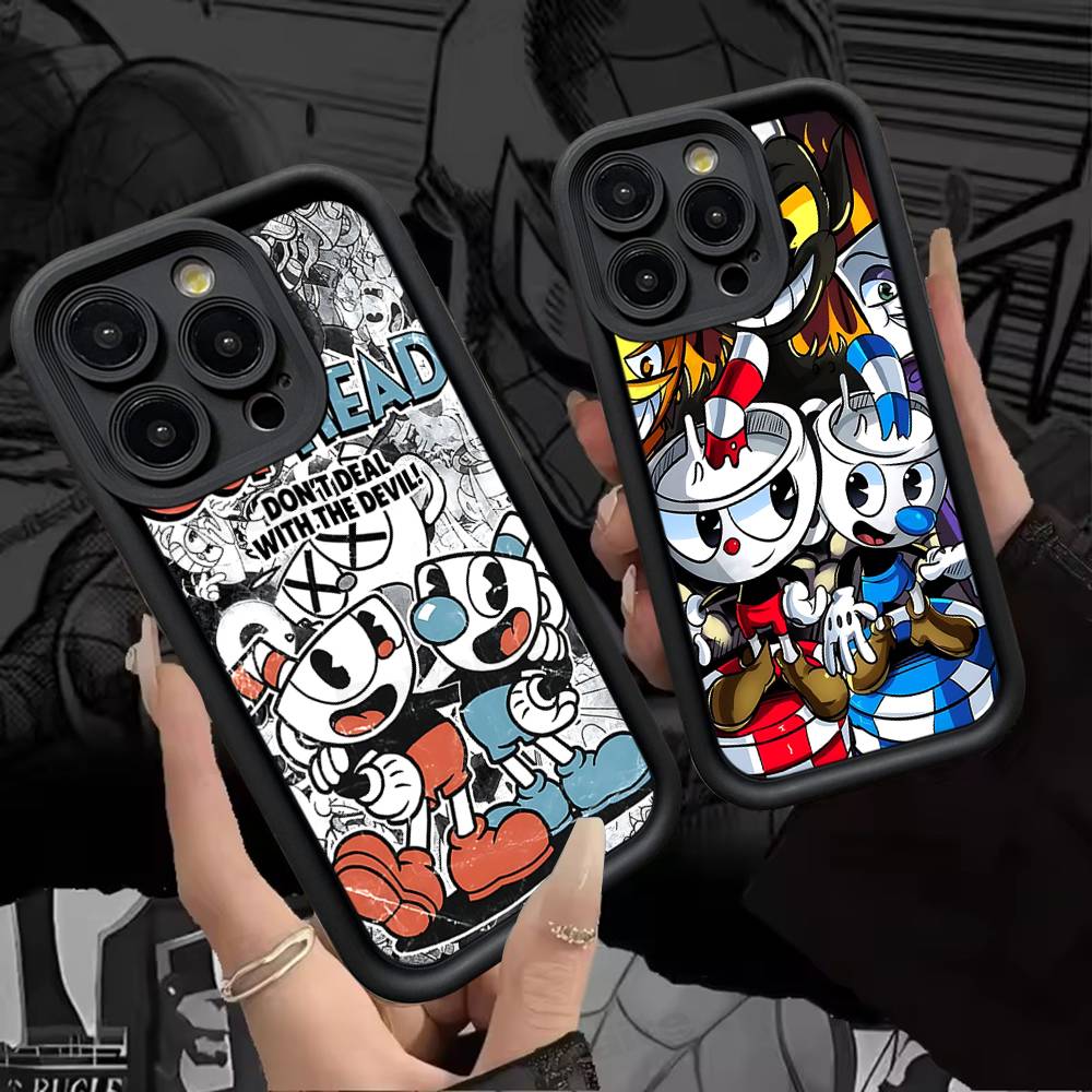Anime Cuphead Cartoon Phone Case For IPhone 17 16 15 14 13 12 11 Pro Max Plus Silicone Shockproof Case