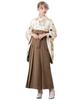 Soubien Hakama Set Sleeve Graduation Ceremony Cream X Mocha Brown M [SOUBIEN] 4-piece (two-piece Kimono/plain Hakama/undergarment/lower Obi) Ladies'