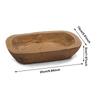 1Pc Solid Wooden Dough Bowl Candle Tray Rustic Decorative Carving Bread Bowl for Home Tabletop Decor Rectangular Kitchen Counter