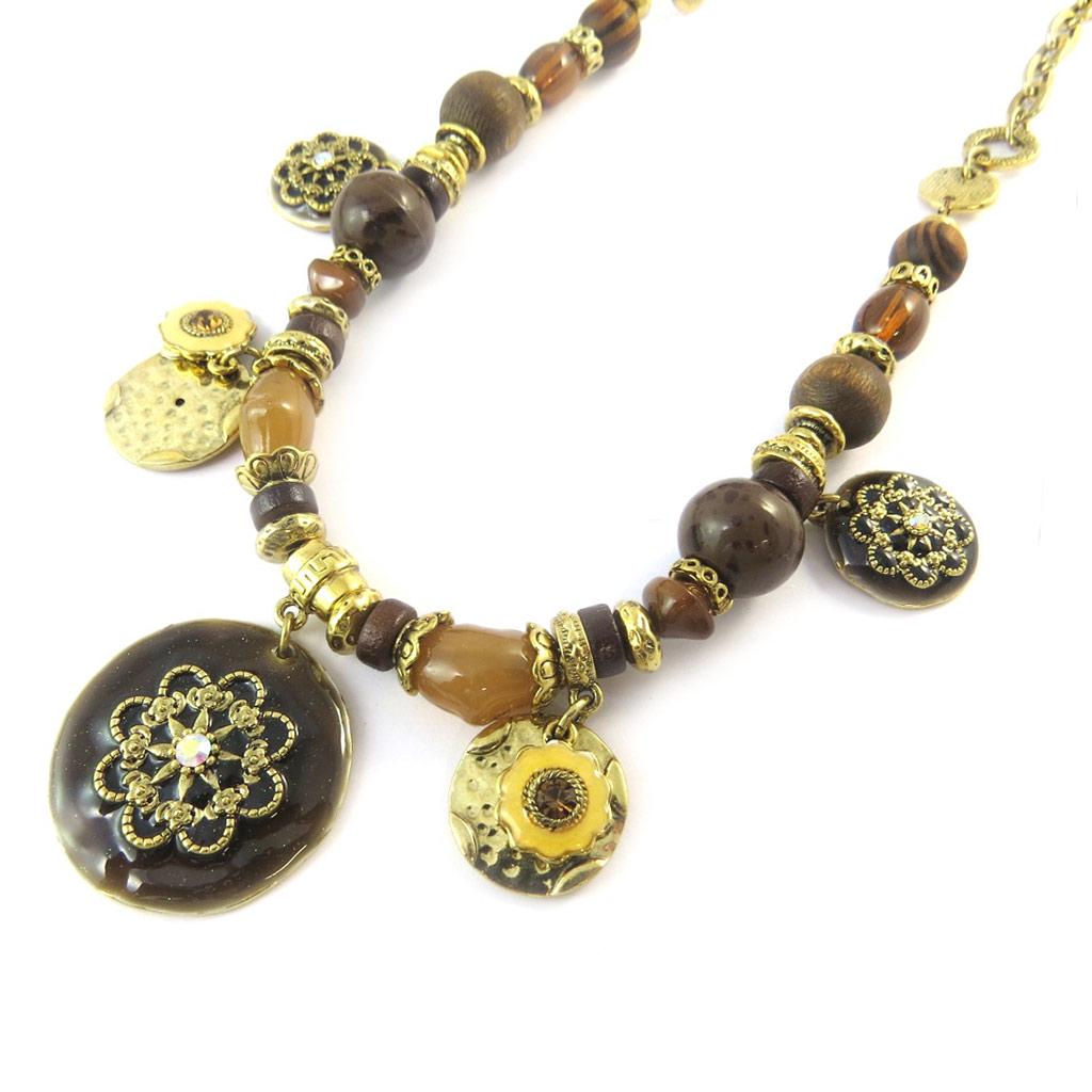 Les Trésors De Lily [C5348] - Дизайнерское колье золотисто-коричневого цвета «Бабушка»