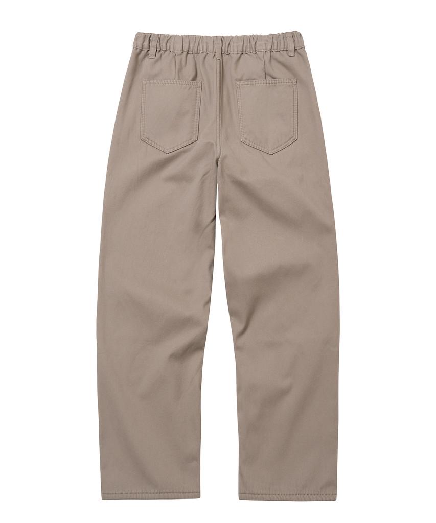 LXT Brushed Cotton Back Elastic Semi-Wide Chino Pants [Beige]