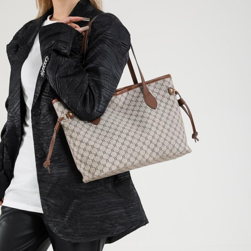 Модная нишевая повседневная женская простая ретро новая портативная сумка-тоут на плечо большой вместимости женская