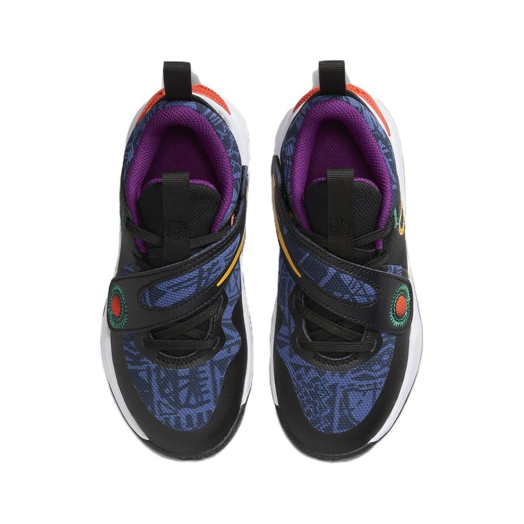 Nike Кроссовки детские Team Hustle D11 SE PS Mystic Navy черные космические-глиняные университетские-золотые FQ7659-001