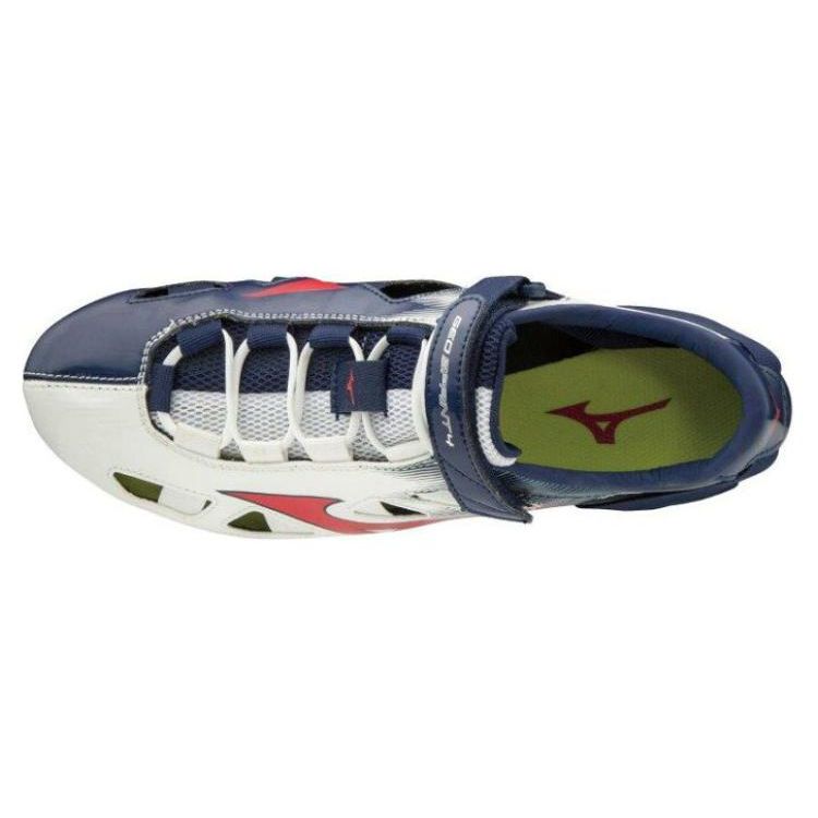 Mizuno Unisex GEO SPRINT 4 Track and Field Spikes White/Red/Navy U1GA201018