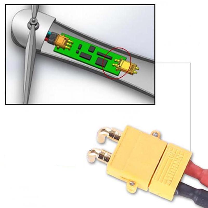 10psc Amass XT30PW ESC Motor PCB board plug Banana Golden XT30 Upgrade Right Angle Plug Connector for RC Mode