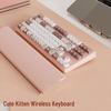 Qisha Cat Keycap 87-Key Tri-Mode Mechanical Keyboard