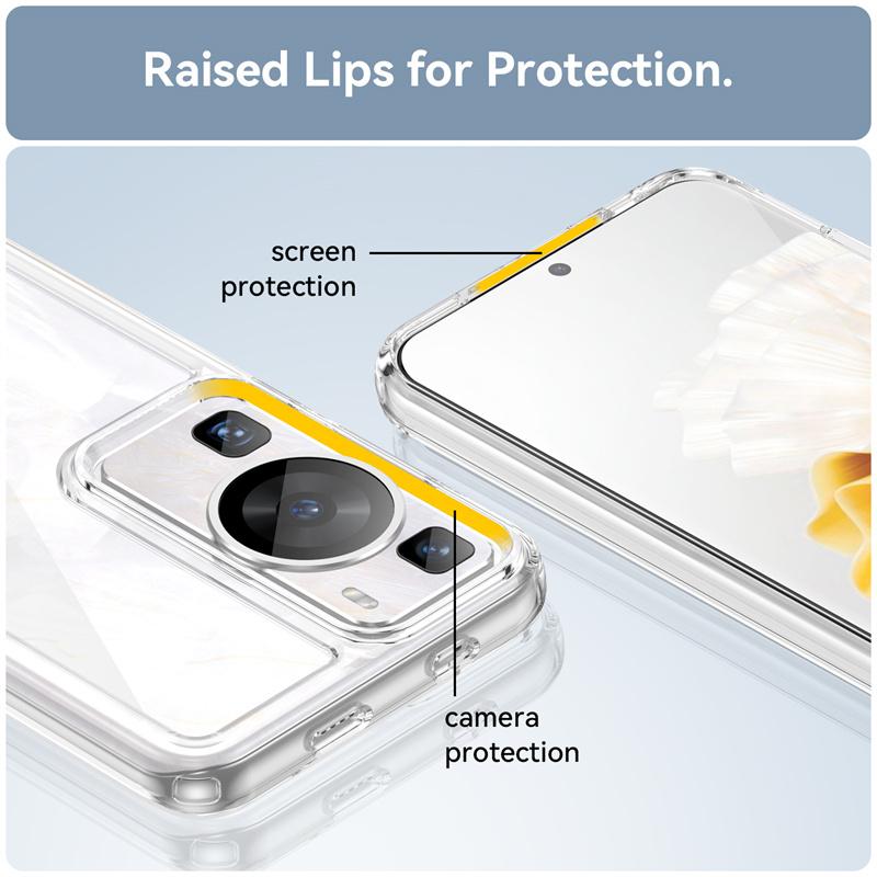Для Huawei P60 Pro Чехол Чехол Huawei P60 P 60 Pro Capas Прозрачный бампер Ударопрочный Цветная рамка Прозрачные Fundas Huawei P60 Pro