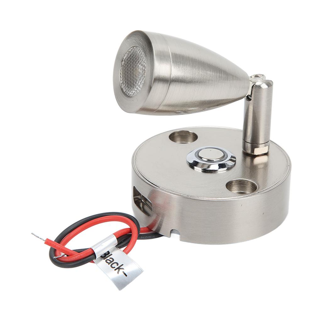 LED RV Reading Light Touch Dimmer 3 Lighting Color with USB Charging Port 12‑24V 3W for Camping Trailers Yachts Black