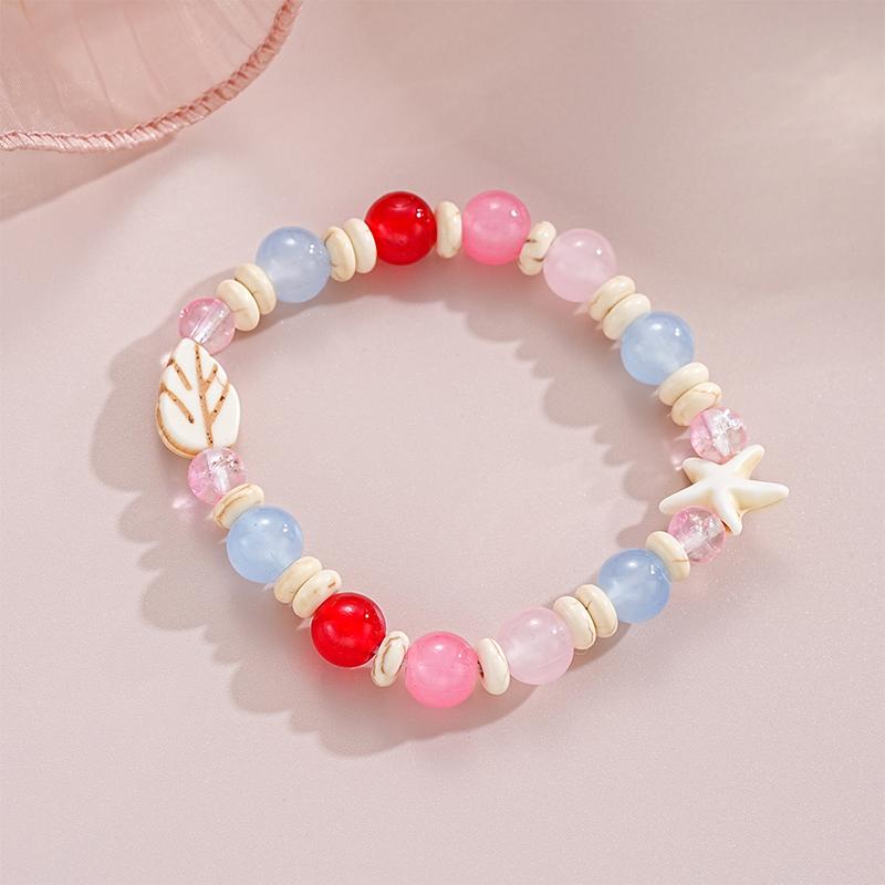 Браслет из бусин допамина для женщин и девочек, крошечная звезда, лист, морская звезда, эластичная цепочка, Y2K, пара, ювелирные изделия