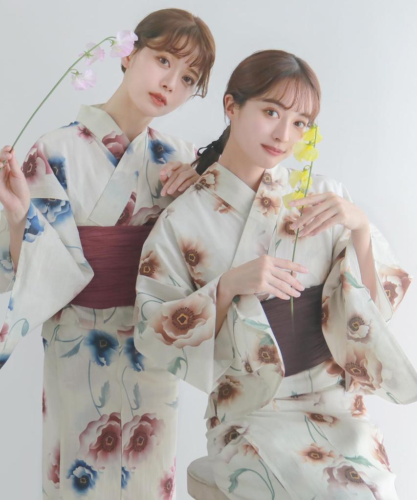 Комплект сменной одежды юката heiko H Caramel, один размер [KYOETSU], плетение, неотбеленный, 6 предметов (юката, оби, нижнее белье, гэта, пояс) Женский (2.