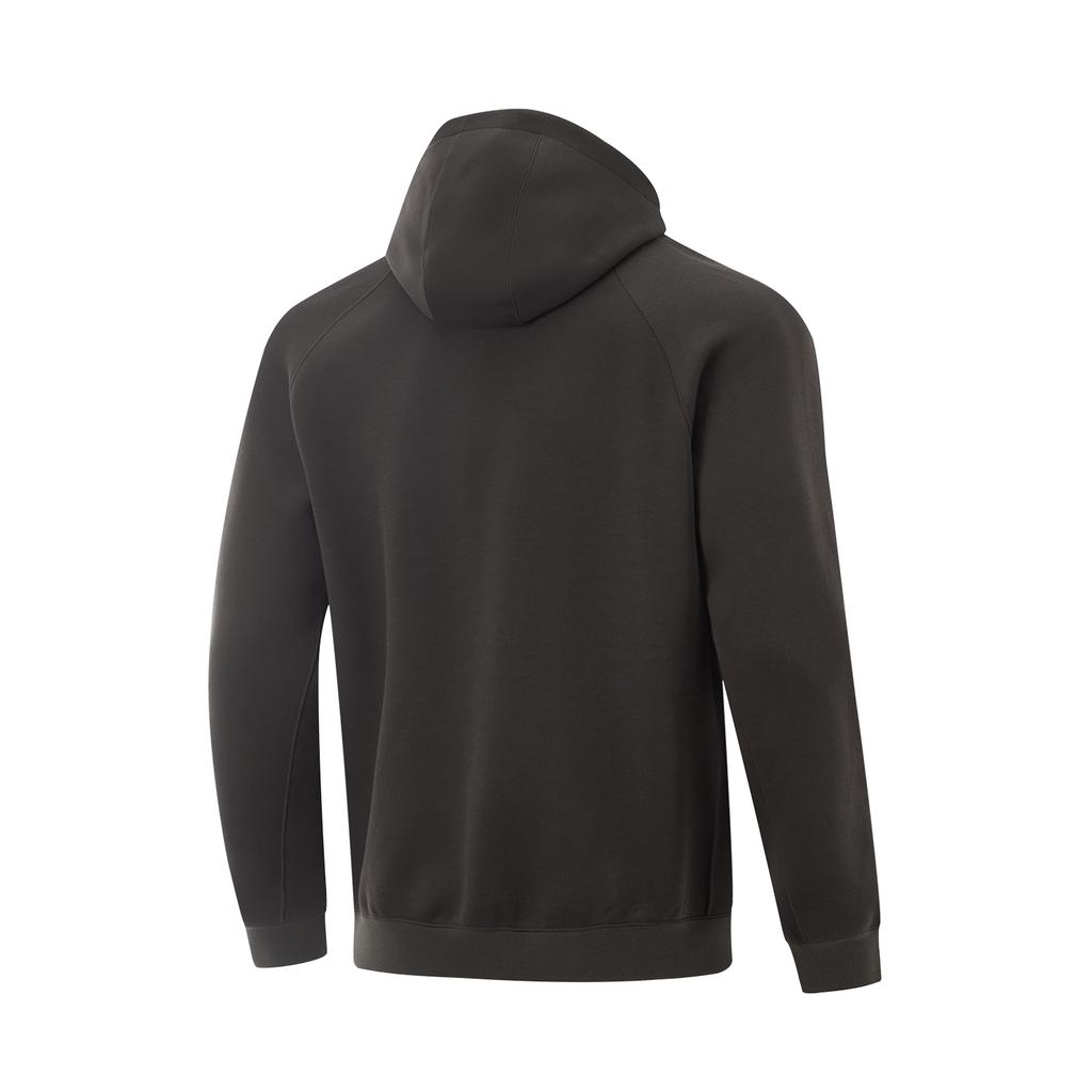 Li Ning Basketball Series Sports Casual Solid Color Simple Hoodie Men Hoodies Black Chocolate AWDV229-3