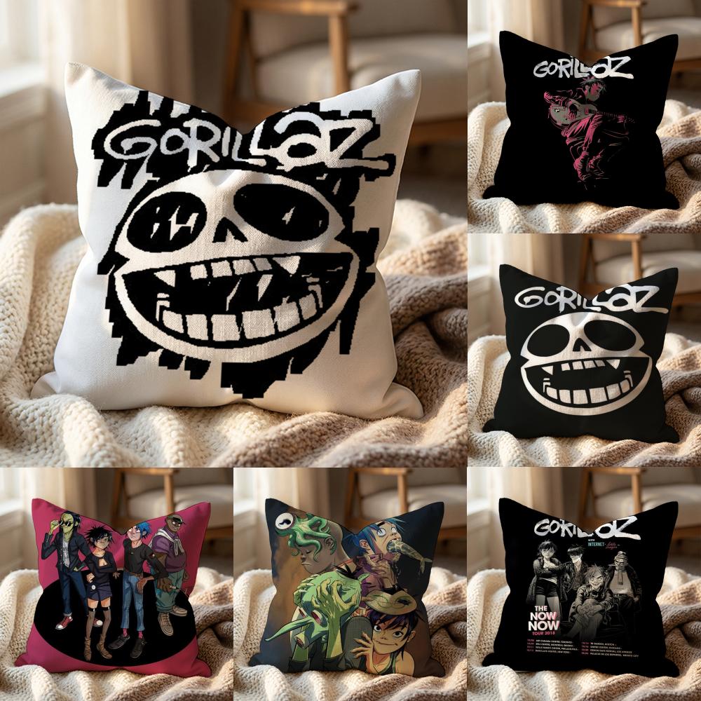 Band Cool G-Gorillaz Cushion Cover Multi-Scene Pillow Cover for Home & Car - Reversible, Soft & Durable for Daily Use