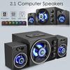 SADA Multimedia 2.1 Desktop Computer Speaker LED Light Heavy Bass Subwoofer Home Speaker USB Power Bluetooth