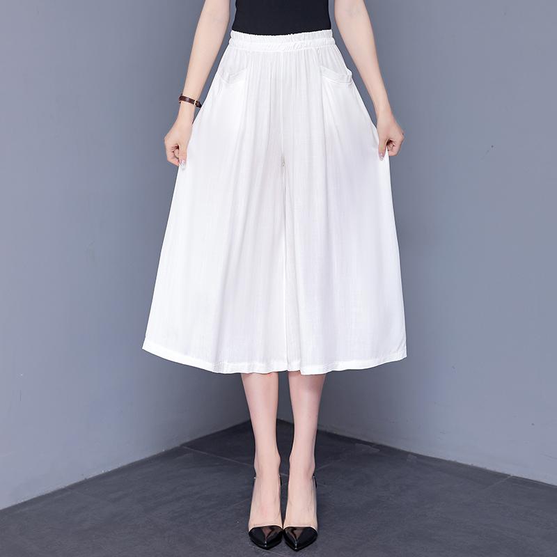 Летние винтажные широкие брюки женские большие размеры повседневные классические брюки большого размера с высокой талией