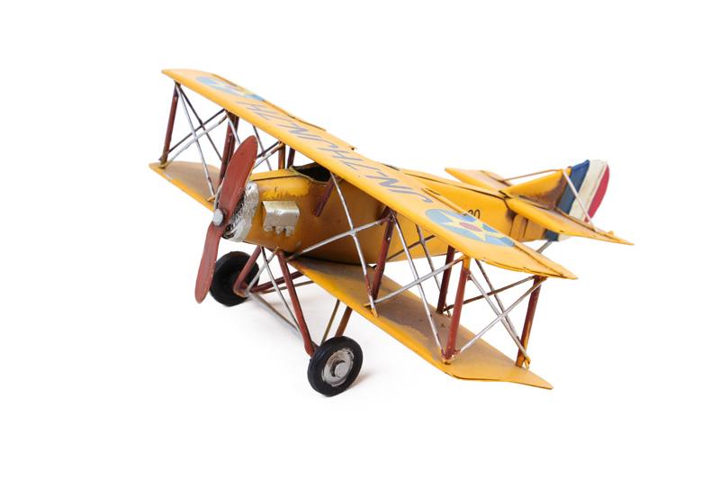 Decorative Metal Airplane Biplane
