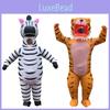 Уморительный надувной костюм тигра-зебры для взрослых, идеально подходящий для Хэллоуинских вечеринок