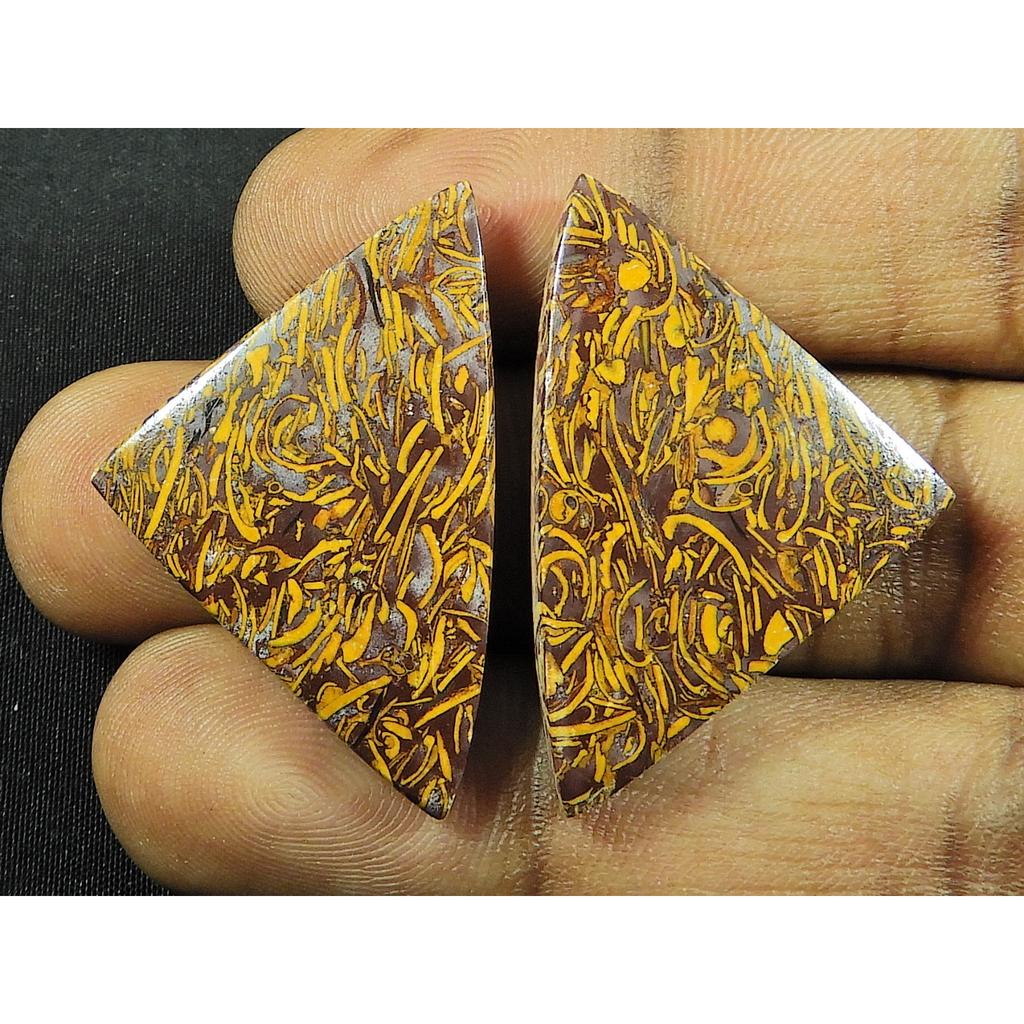 13X35X03 ММ Мариам Яшма Необычная Форма Парные Серьги Свободный Драгоценный Камень SK-4687