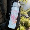 1PC Butterfly Pink Floral Minimalist Art Print 750ml Portable Sports Water Bottle Leakproof Gym Outdoor Travel Drink Cup