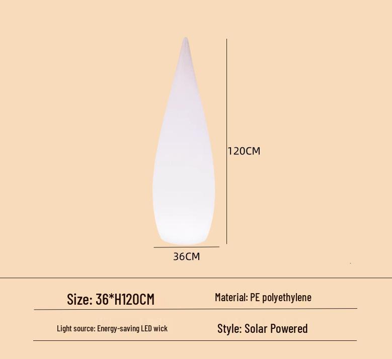Светящийся уличный торшер в форме капли: Идеально для Кемпинга, Свадеб, Садов, Вилл, Бассейнов и Дорожек