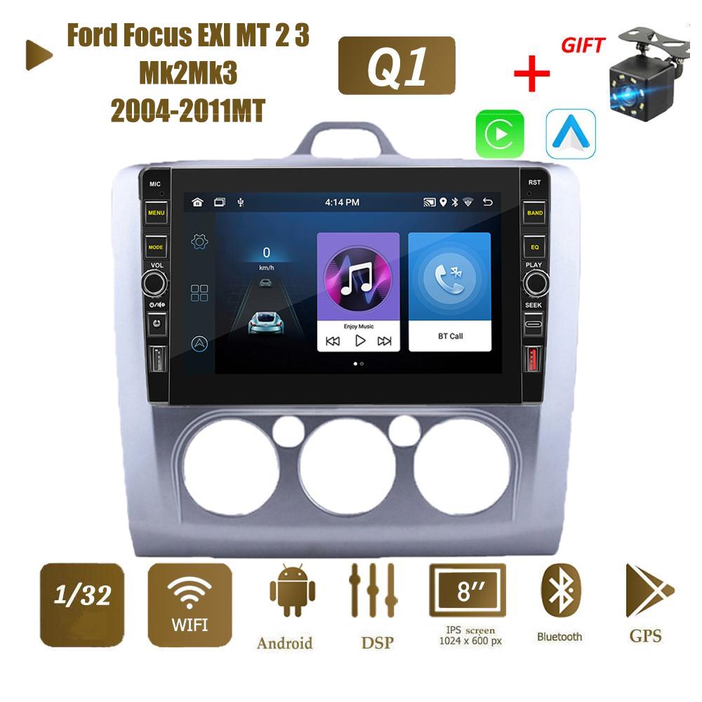 8-дюймовый автомобильный радиоприемник на базе Android для Ford Focus EXI MT AT 2 3 Mk2 Mk3 2004-2011 с кнопочной ручкой, мультимедийный плеер, навигация, GPS 1 + 32 ГБ